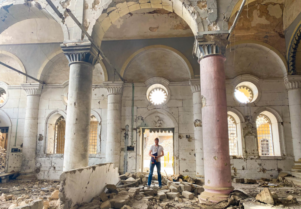Me, standing in a badly damaged church in Mosul.