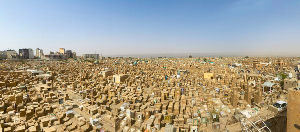 Ariel view of the Wadi-al-Salaam cemetery in Najaf
