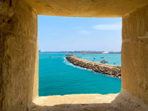 The harbour with turquoise waters, as seem from Qaitbay Citadel